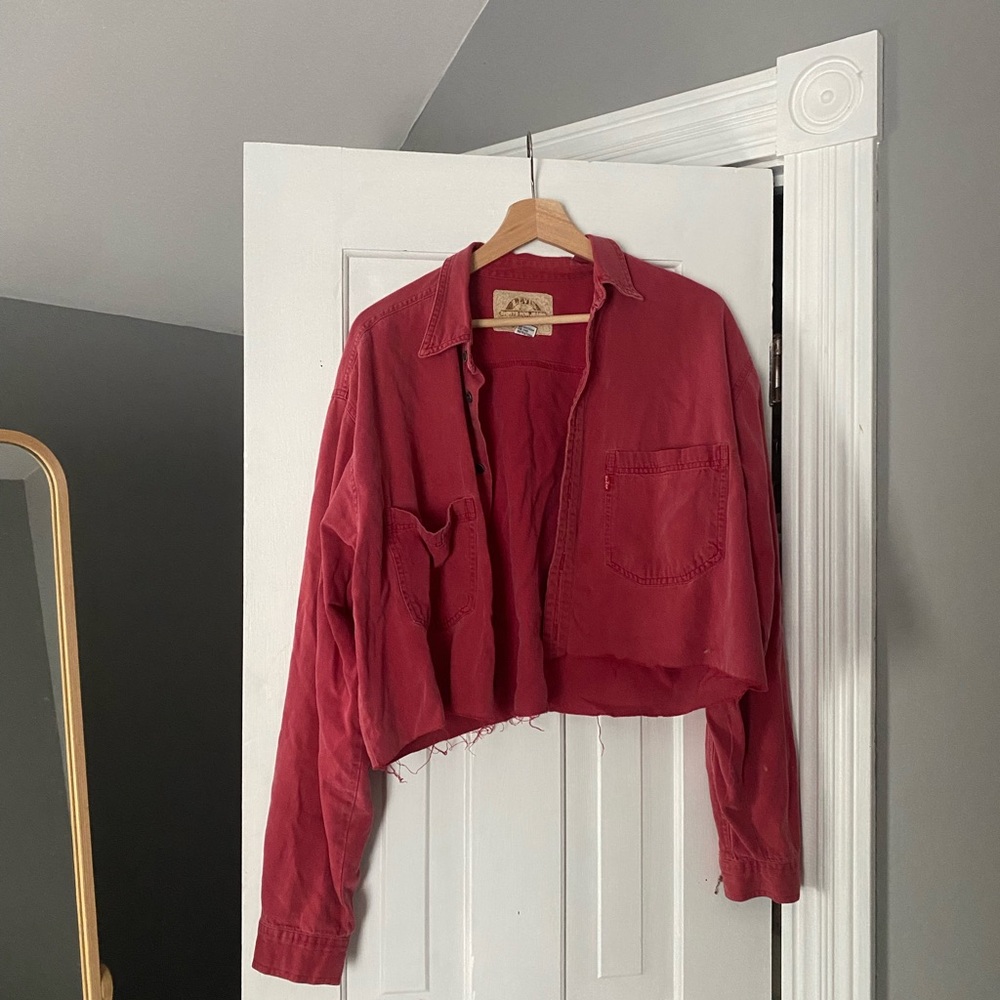 Levi’s cropped red jacket